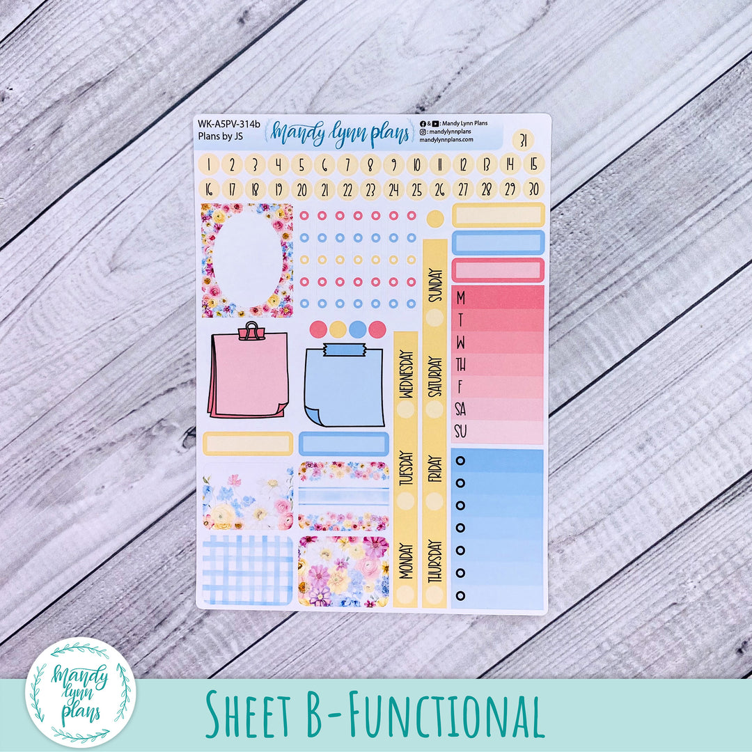A5 Plans by Just Scribble Weekly Kit || Picnic Bouquet || 314