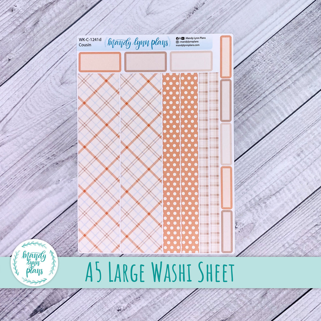 Pumpkin Plaid Large Washi Sheet || WK-C-1241D
