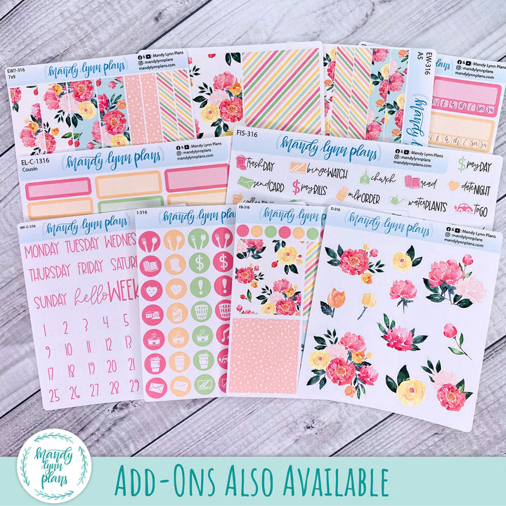 A5 Daily Kit || Peony Blooms || DL-C-1316