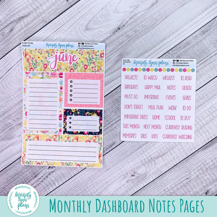June A6 Hobonichi Dashboard || Sweetest Day || R-A6T-3318