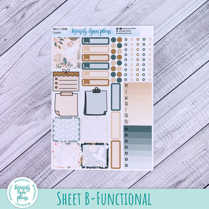 Hobonichi Cousin Weekly Kit || Winter Doves || WK-C-1244