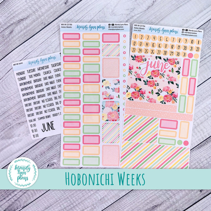 Hobonichi Weeks June 2025 Monthly Kit || Peony Blooms || MK-W-2316