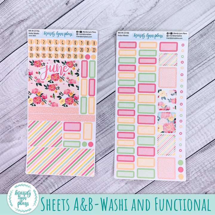 Hobonichi Weeks June 2025 Monthly Kit || Peony Blooms || MK-W-2316