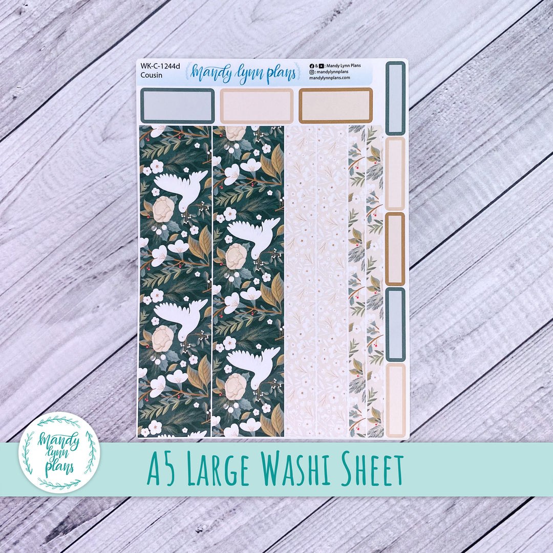 Winter Doves Large Washi Sheet || WK-C-1244D