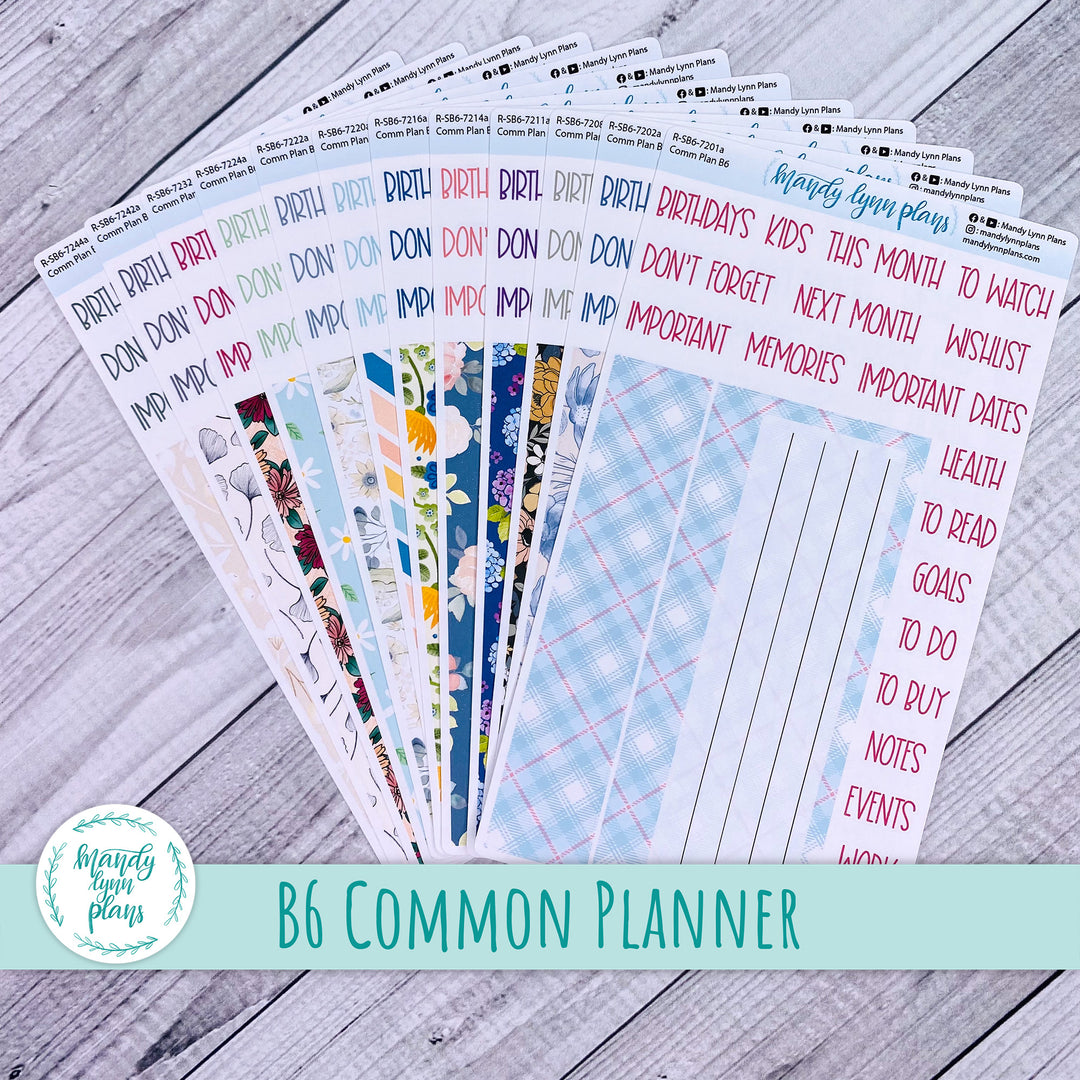 Whole Year B6 Common Planner Dashboard Bundle