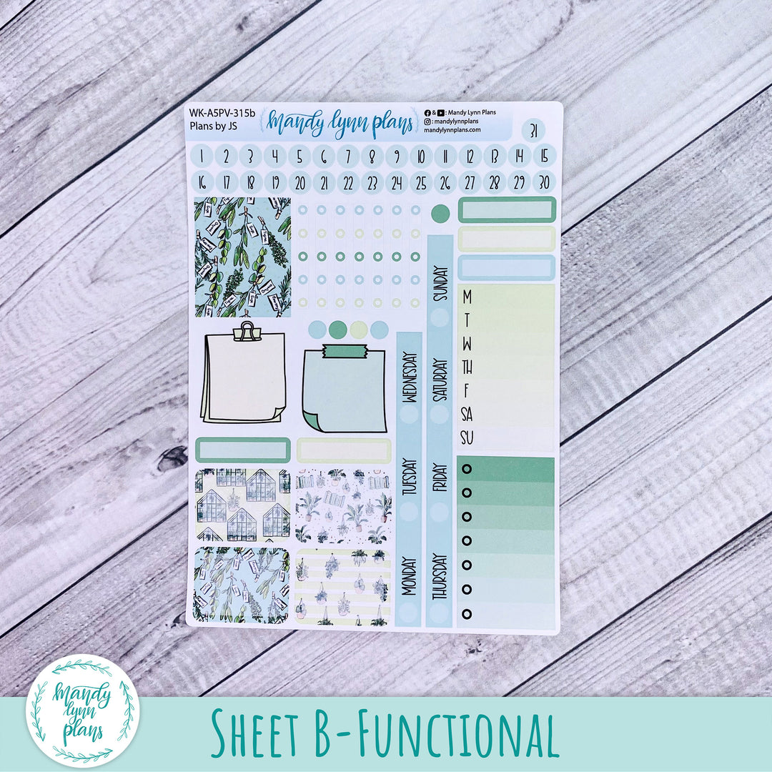 A5 Plans by Just Scribble Weekly Kit || Green Thumb || 315