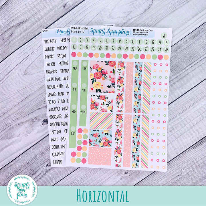 A5 Plans by Just Scribble Weekly Kit || Peony Blooms || 316