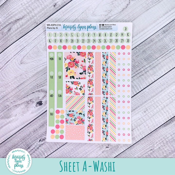 A5 Plans by Just Scribble Weekly Kit || Peony Blooms || 316