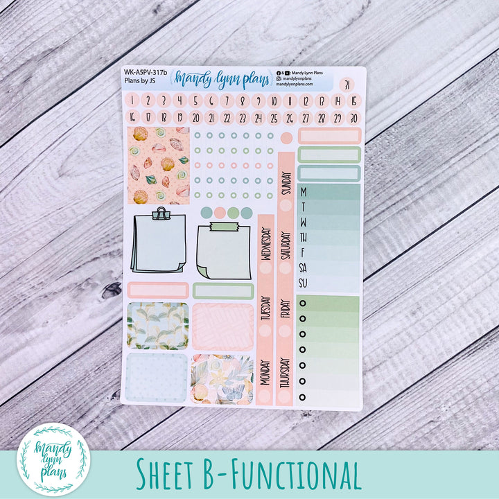 A5 Plans by Just Scribble Weekly Kit || Beach Life || 317