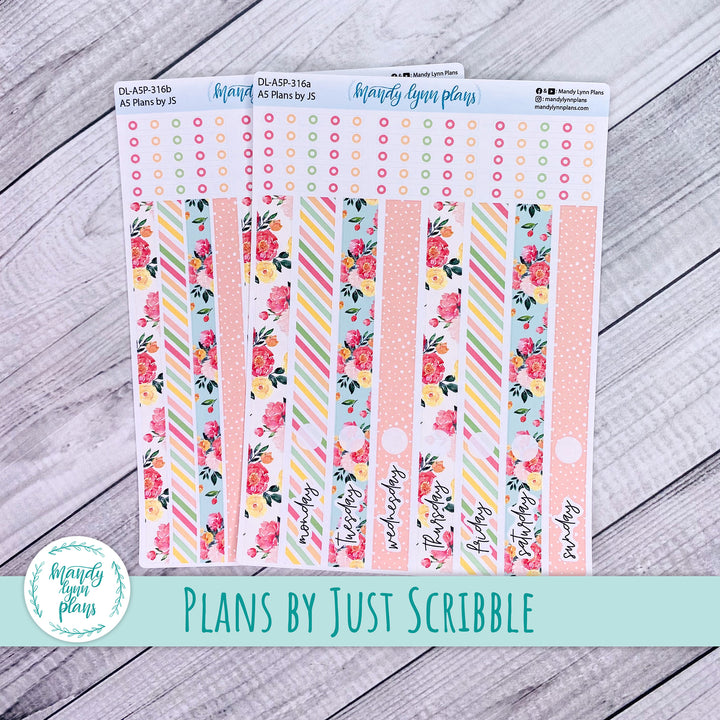 A5 Plans by Just Scribble Daily Kit || Peony Blooms || DL-A5P-316