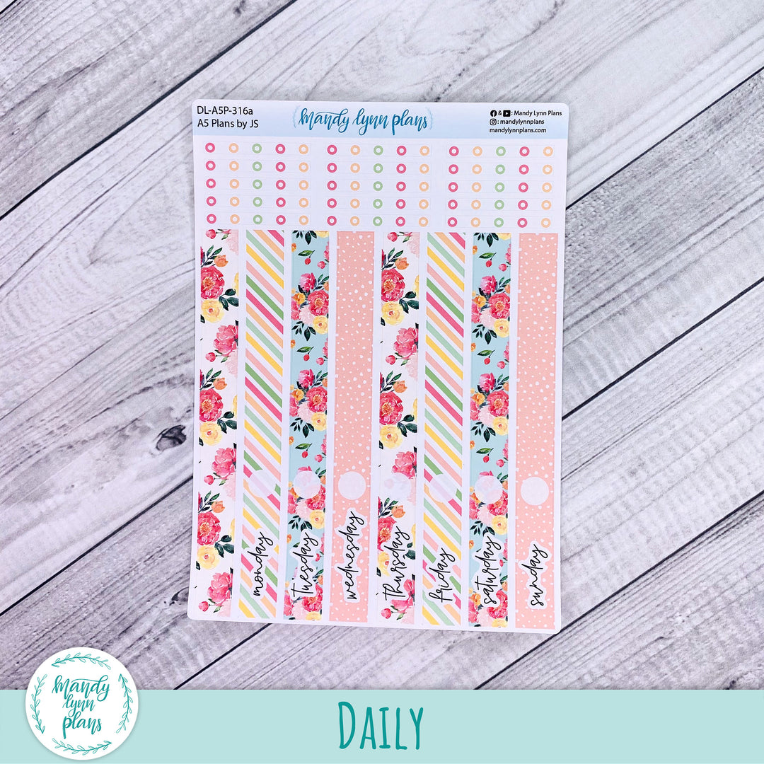 A5 Plans by Just Scribble Daily Kit || Peony Blooms || DL-A5P-316