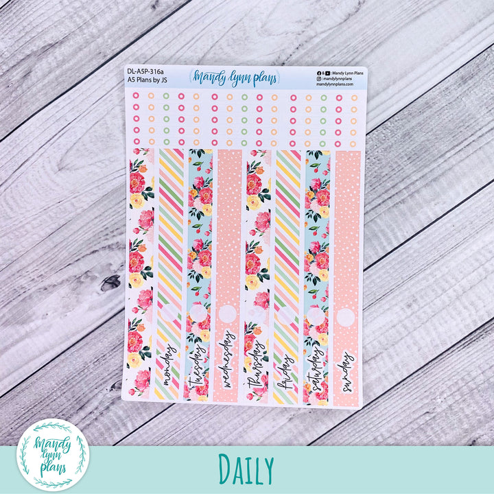 A5 Plans by Just Scribble Daily Kit || Peony Blooms || DL-A5P-316
