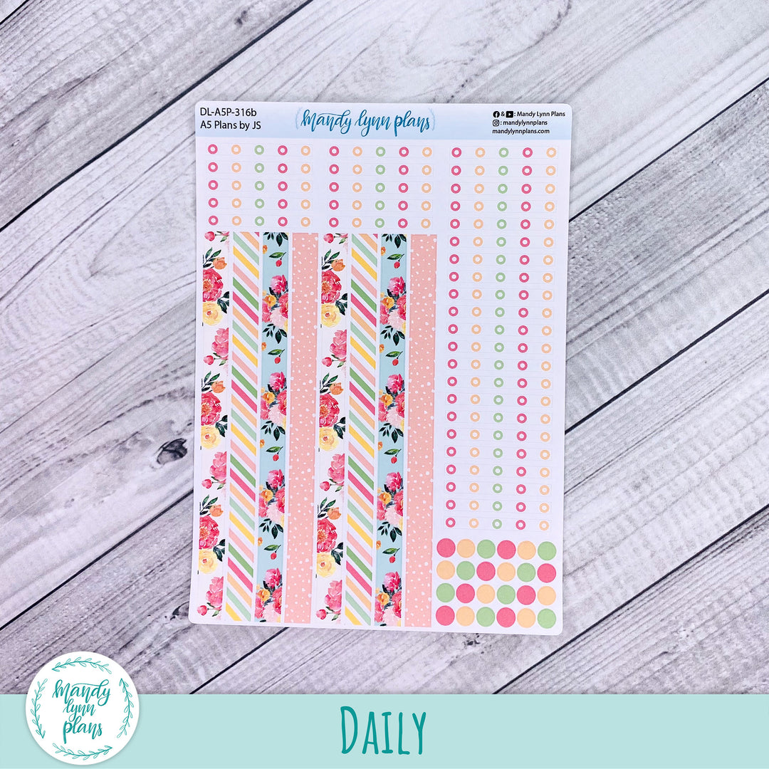 A5 Plans by Just Scribble Daily Kit || Peony Blooms || DL-A5P-316