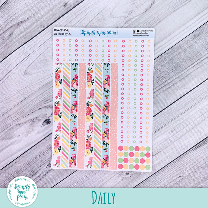 A5 Plans by Just Scribble Daily Kit || Peony Blooms || DL-A5P-316