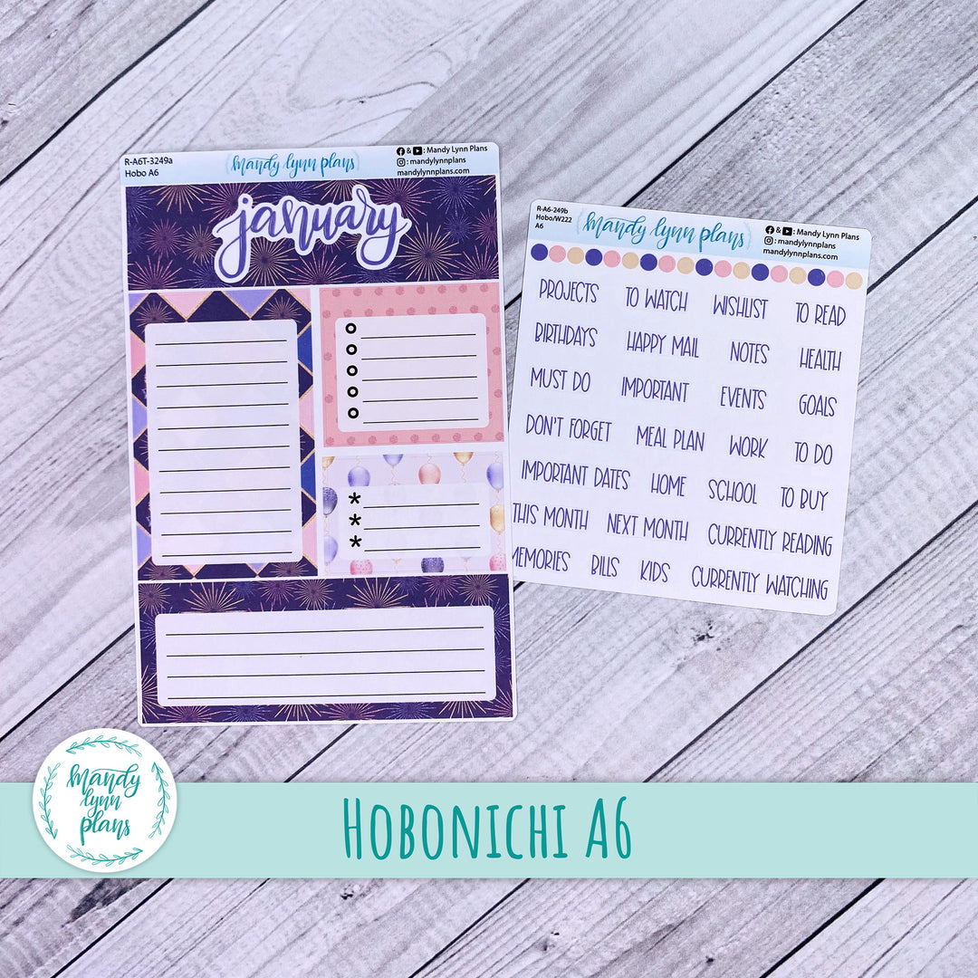 January A6 Hobonichi Dashboard || Happy New Year || R-A6T-3249
