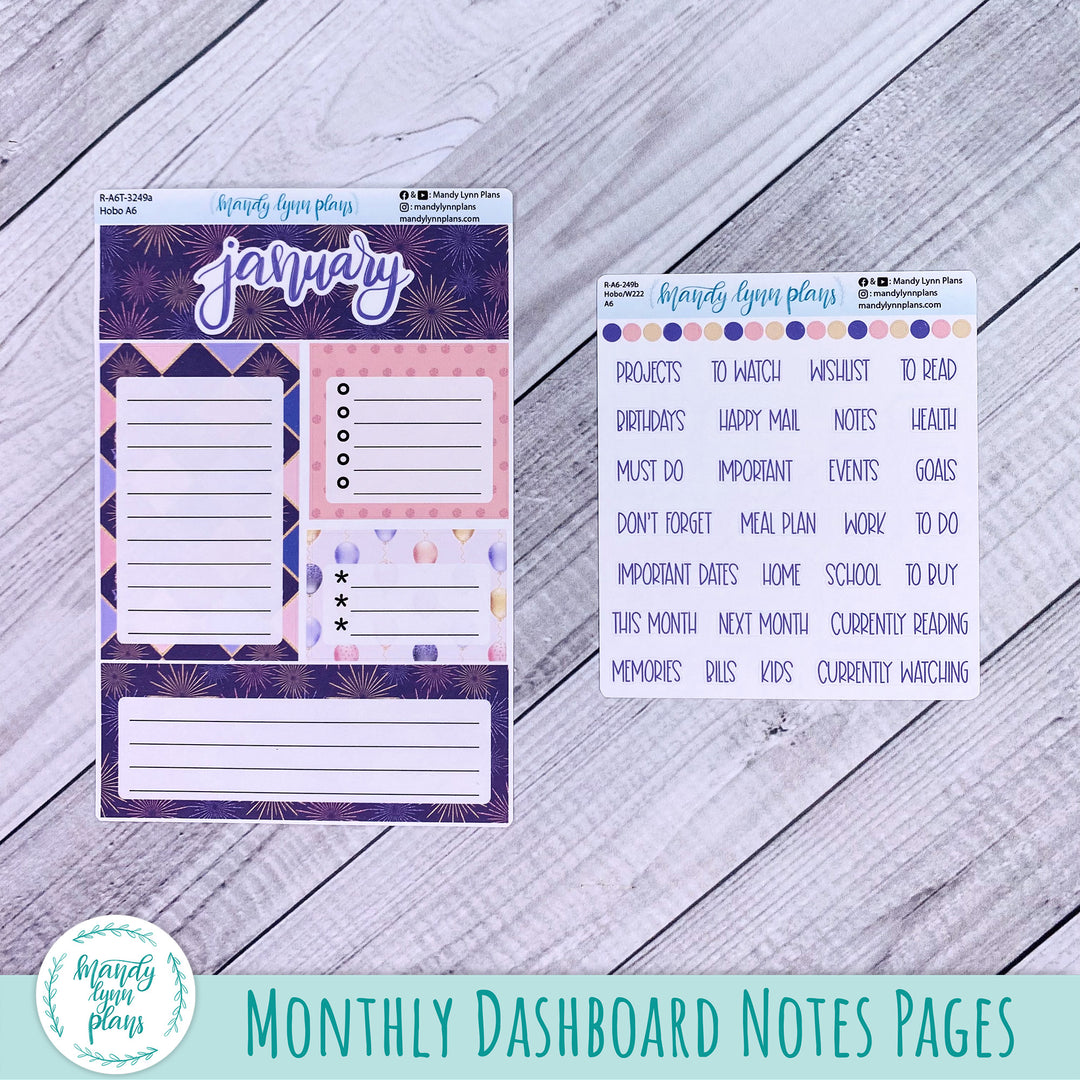January A6 Hobonichi Dashboard || Happy New Year || R-A6T-3249
