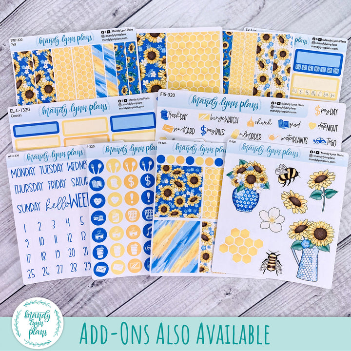 A5 Plans by Just Scribble Weekly Kit || Buzzing Sunflowers || 320