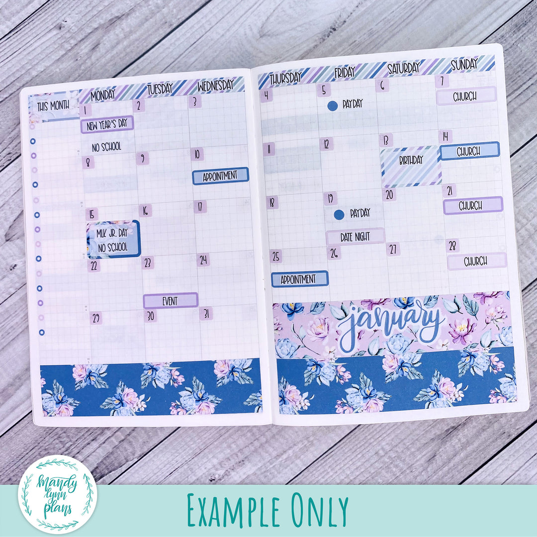 January 2024 Common Planner Monthly Kit || Romantic Floral || 248