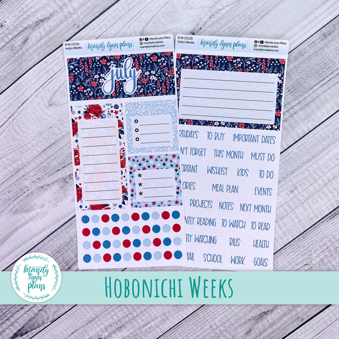 July Hobonichi Weeks Dashboard || Liberty Floral || R-W-2322
