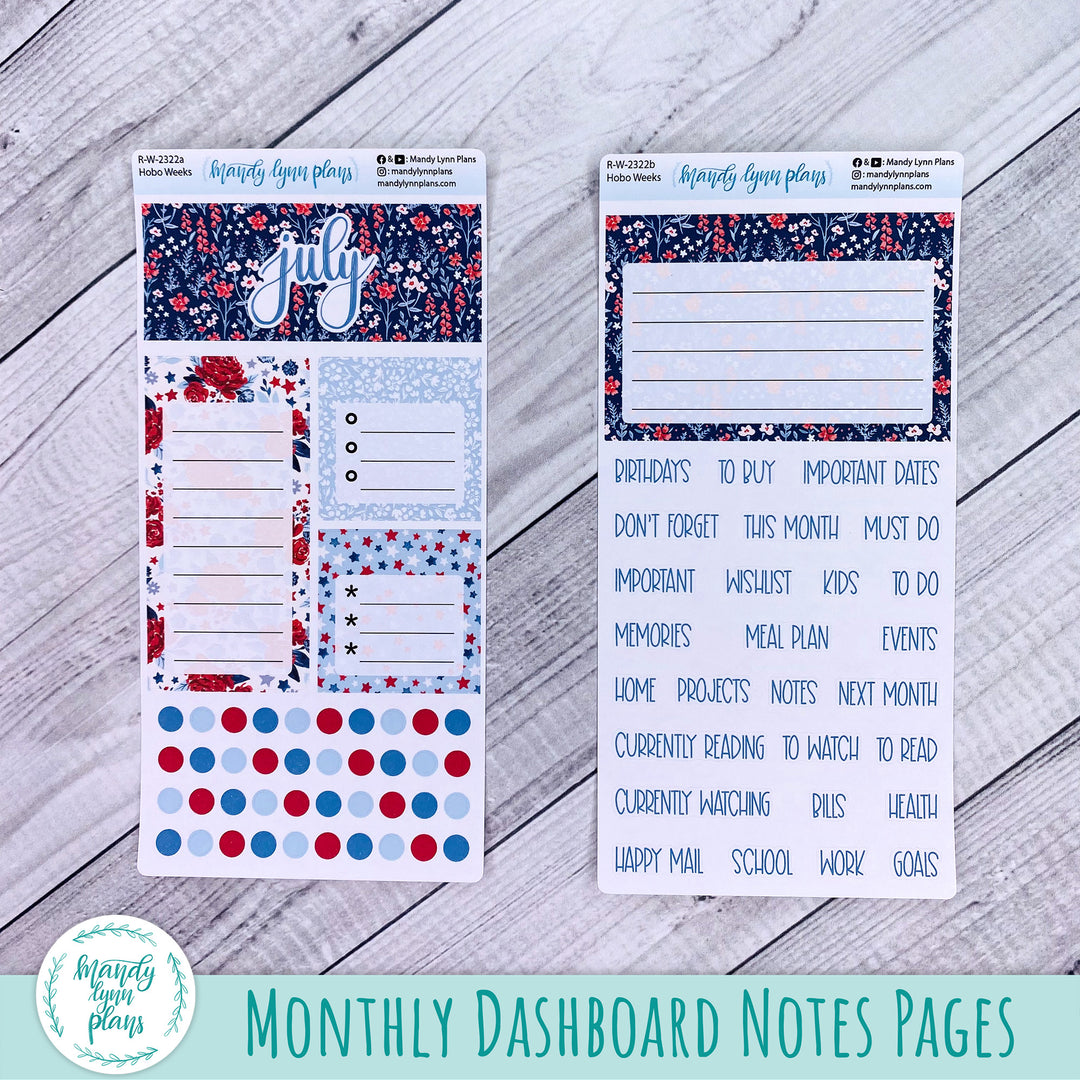 July Hobonichi Weeks Dashboard || Liberty Floral || R-W-2322