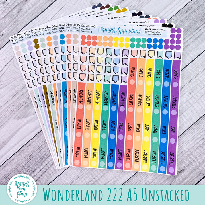 Wonderland 222 Weekly Day Date Cover Strips