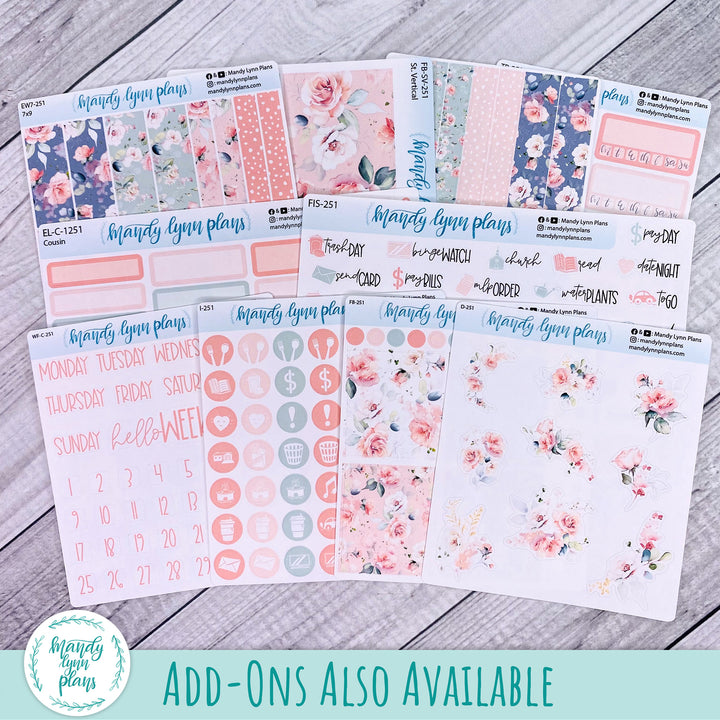 A5, B6, N1 & N2 Common Planner Weekly Kit || Pink Garden || 251