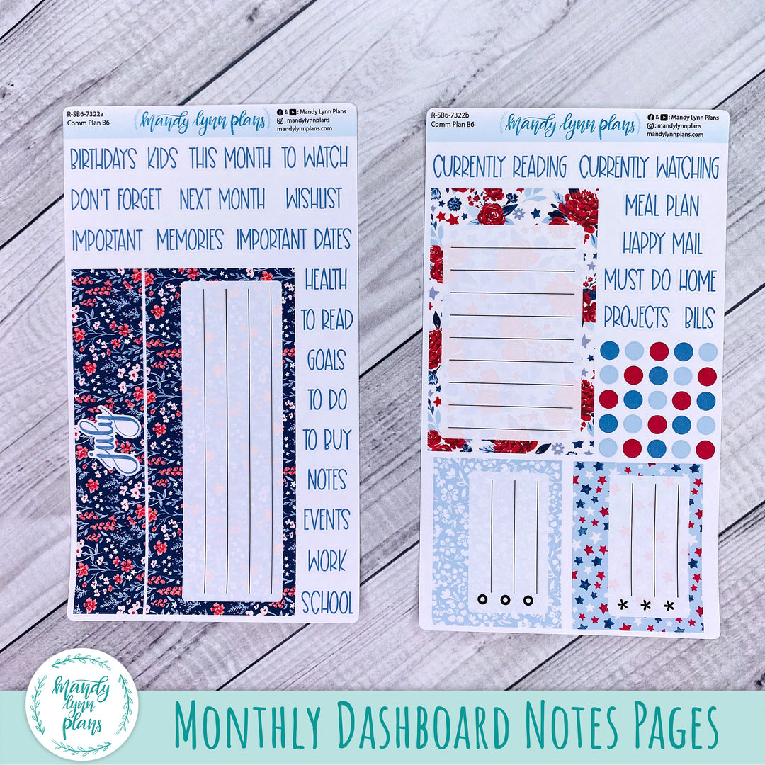 July Common Planner Dashboard || Liberty Floral || 322