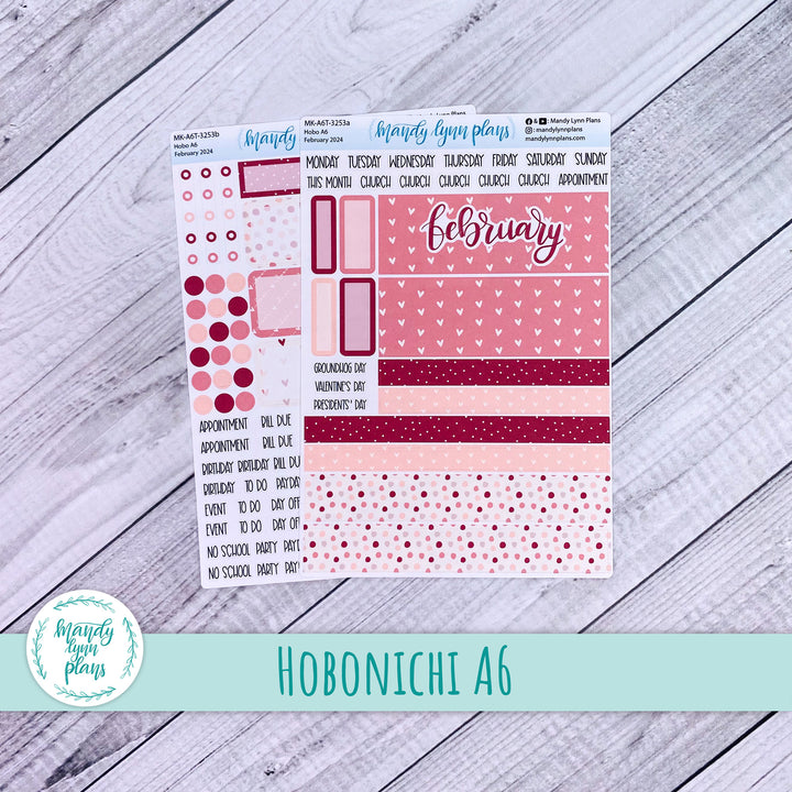Hobonichi A6 February 2024 Monthly Kit || With Love || MK-A6T-3253