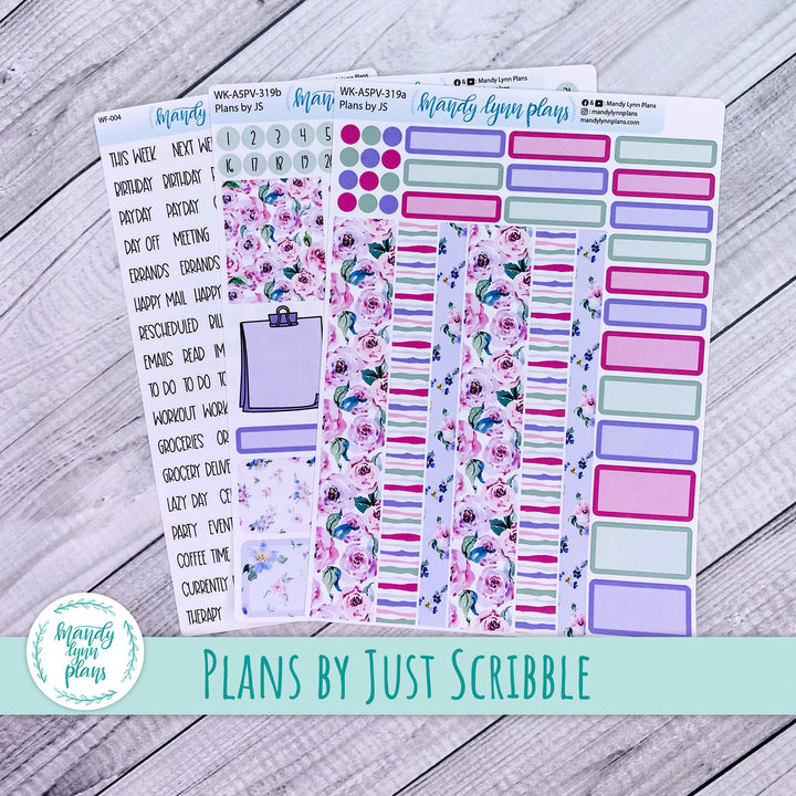 A5 Plans by Just Scribble Weekly Kit || Watercolor Blooms || 319