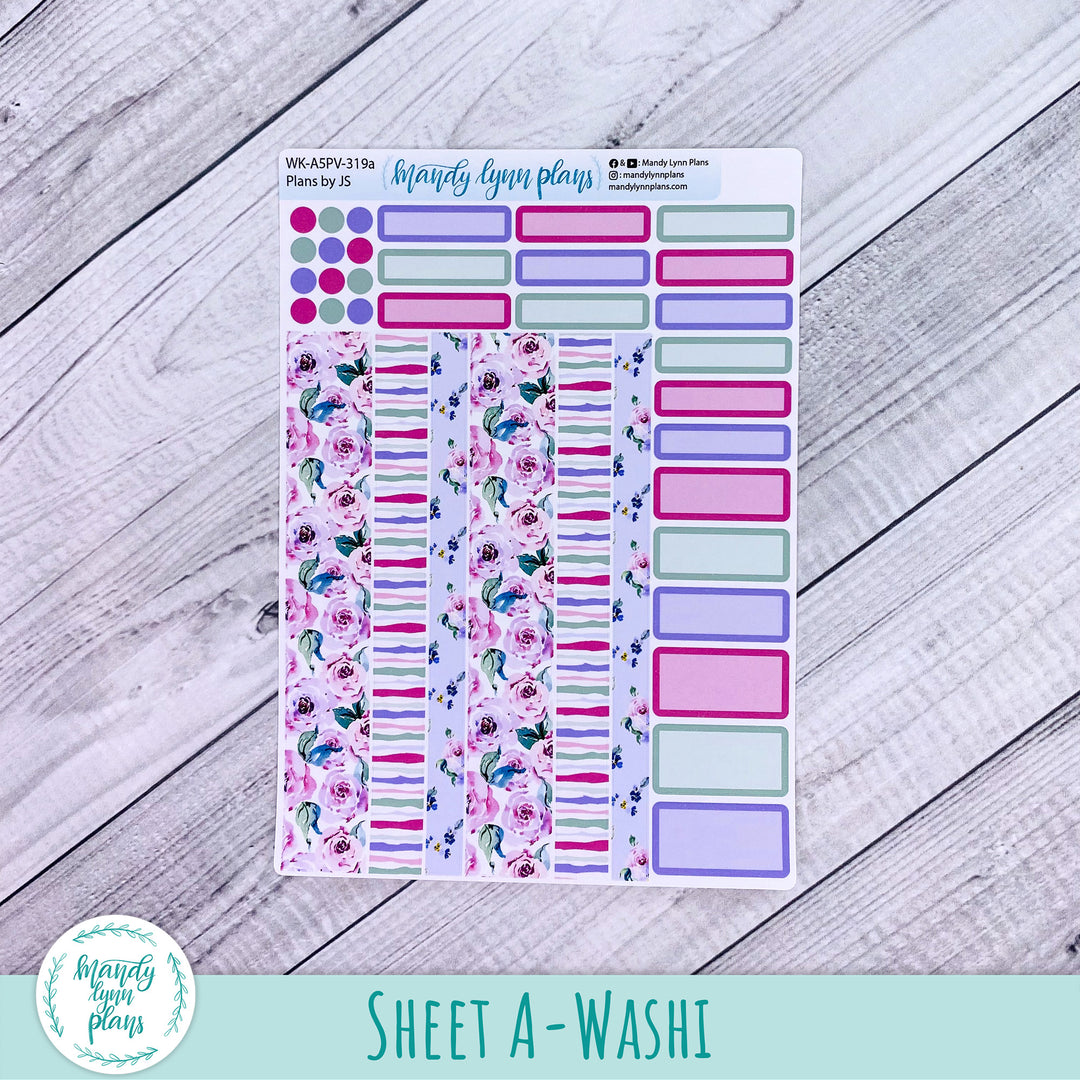 A5 Plans by Just Scribble Weekly Kit || Watercolor Blooms || 319