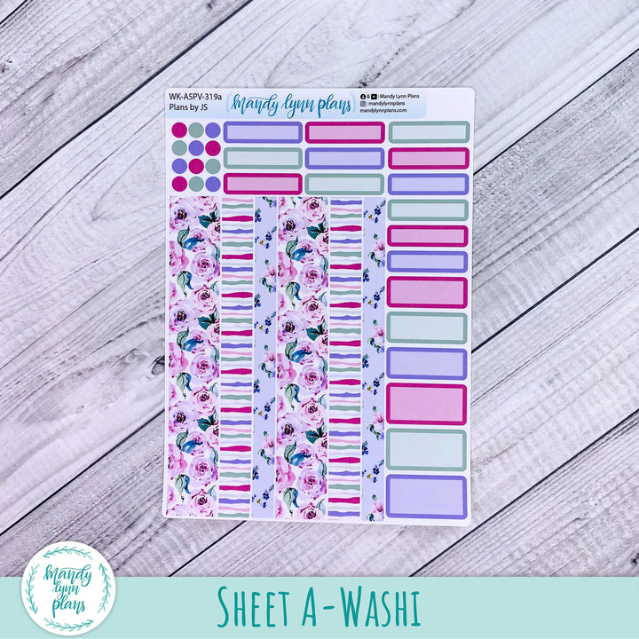 A5 Plans by Just Scribble Weekly Kit || Watercolor Blooms || 319