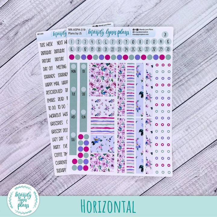 A5 Plans by Just Scribble Weekly Kit || Watercolor Blooms || 319