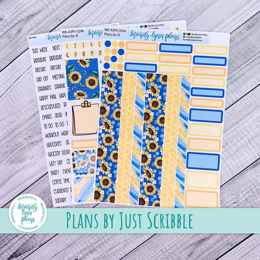 A5 Plans by Just Scribble Weekly Kit || Buzzing Sunflowers || 320