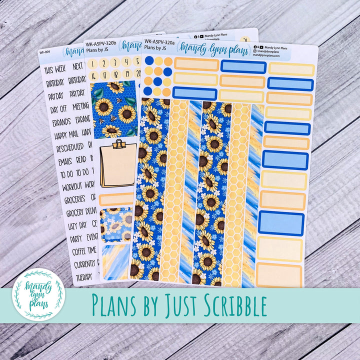 A5 Plans by Just Scribble Weekly Kit || Buzzing Sunflowers || 320