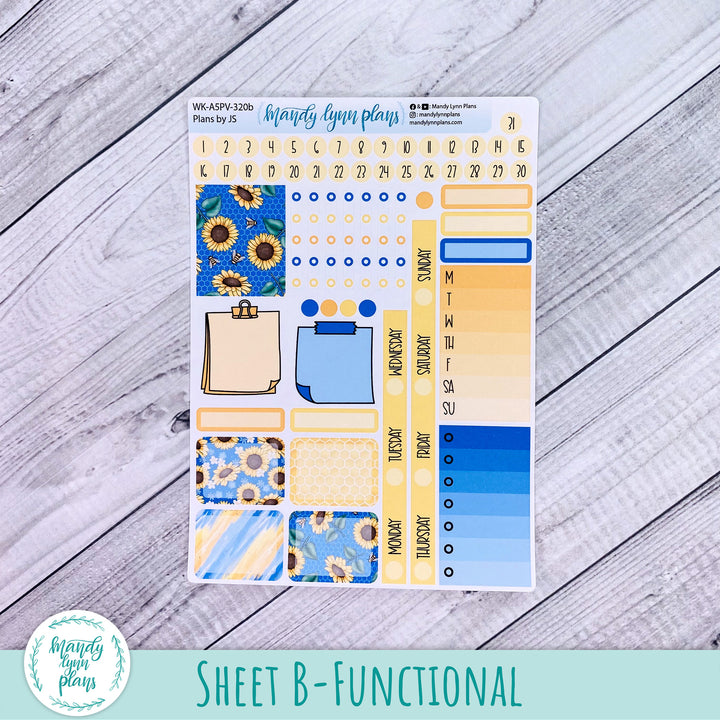 A5 Plans by Just Scribble Weekly Kit || Buzzing Sunflowers || 320