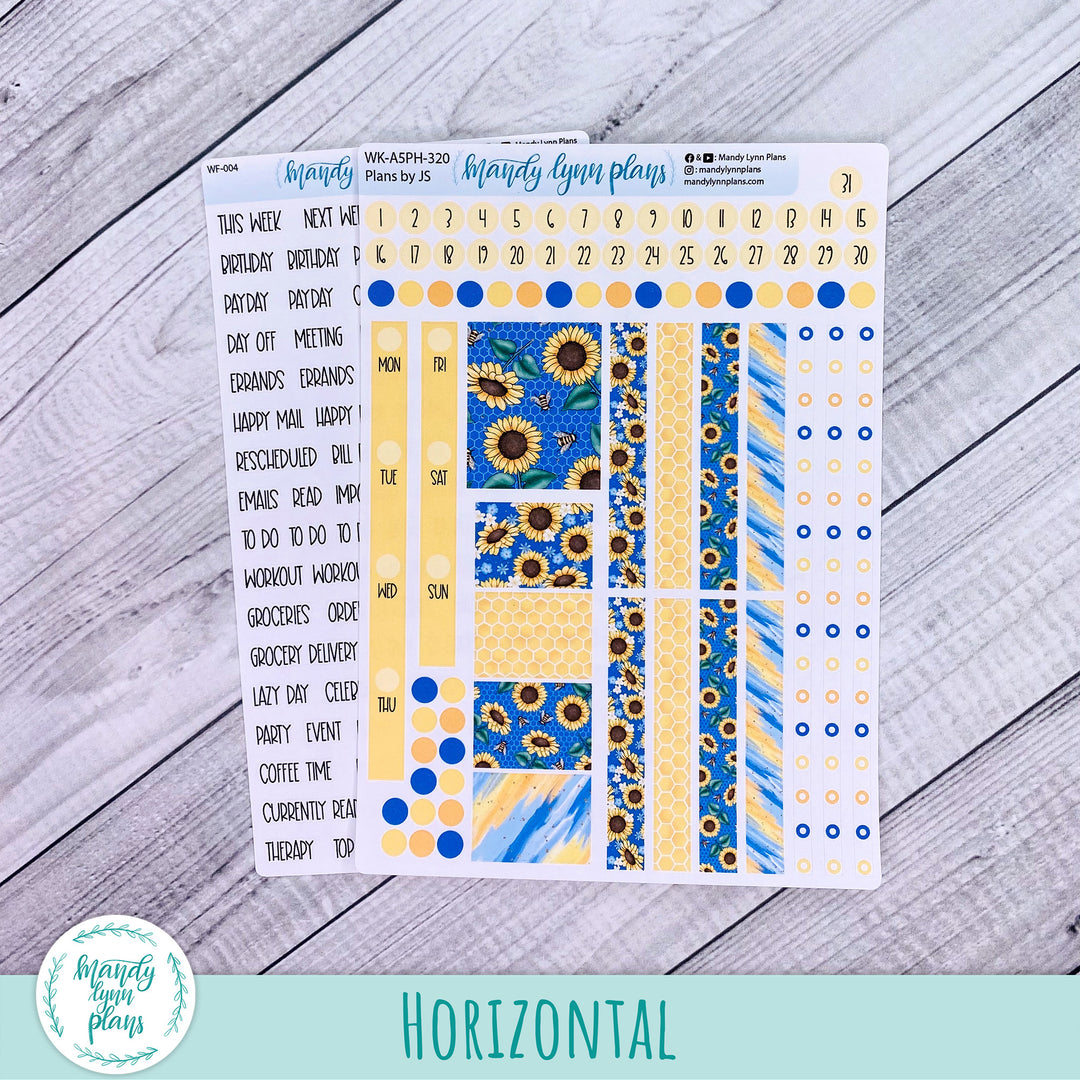 A5 Plans by Just Scribble Weekly Kit || Buzzing Sunflowers || 320