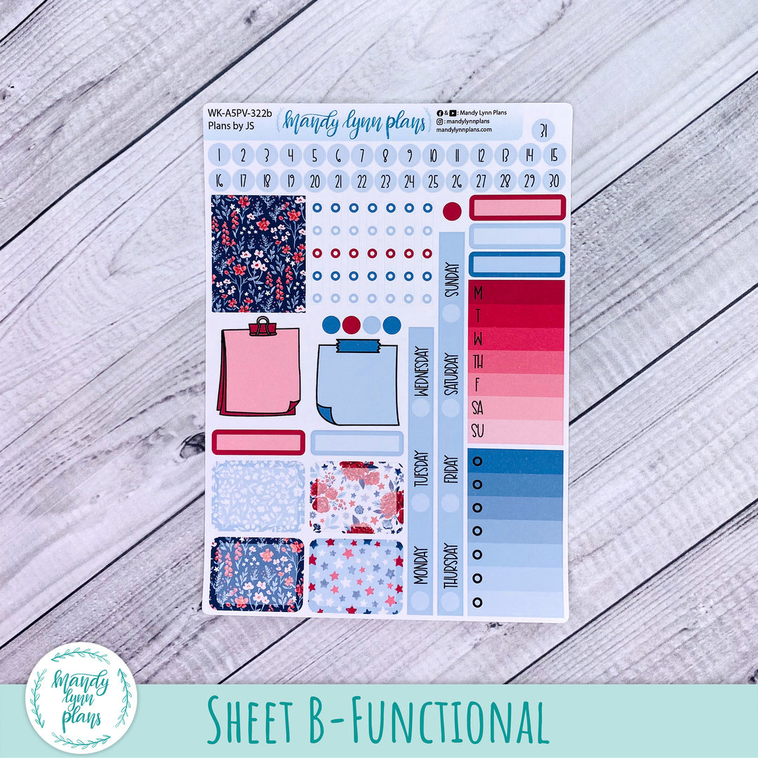 A5 Plans by Just Scribble Weekly Kit || Liberty Floral || 322
