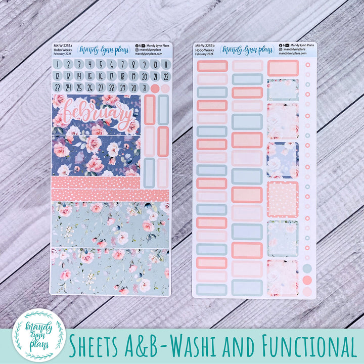Hobonichi Weeks February 2024 Monthly Kit || Pink Garden || MK-W-2251