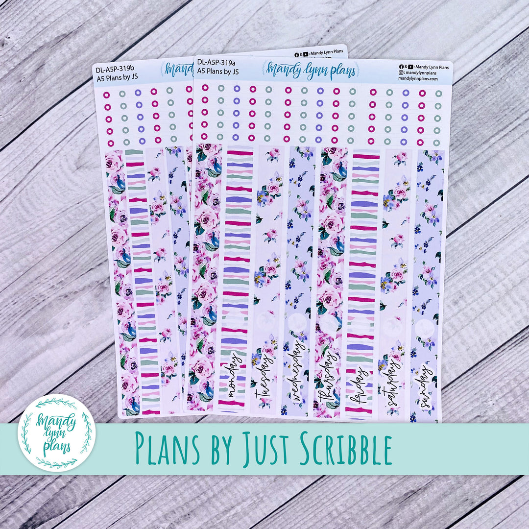 A5 Plans by Just Scribble Daily Kit || Watercolor Blooms || DL-A5P-319