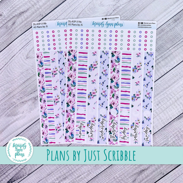 A5 Plans by Just Scribble Daily Kit || Watercolor Blooms || DL-A5P-319