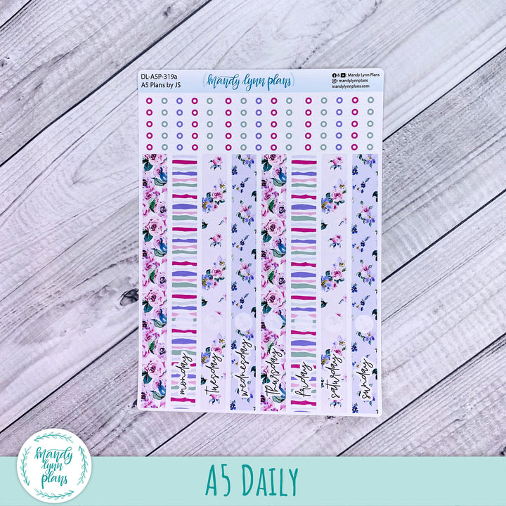 A5 Plans by Just Scribble Daily Kit || Watercolor Blooms || DL-A5P-319