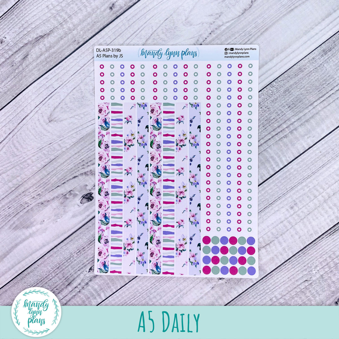 A5 Plans by Just Scribble Daily Kit || Watercolor Blooms || DL-A5P-319