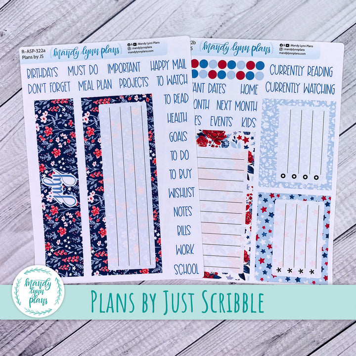 July Plans by Just Scribble Dashboard || Liberty Floral || R-A5P-322