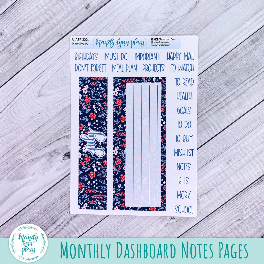 July Plans by Just Scribble Dashboard || Liberty Floral || R-A5P-322
