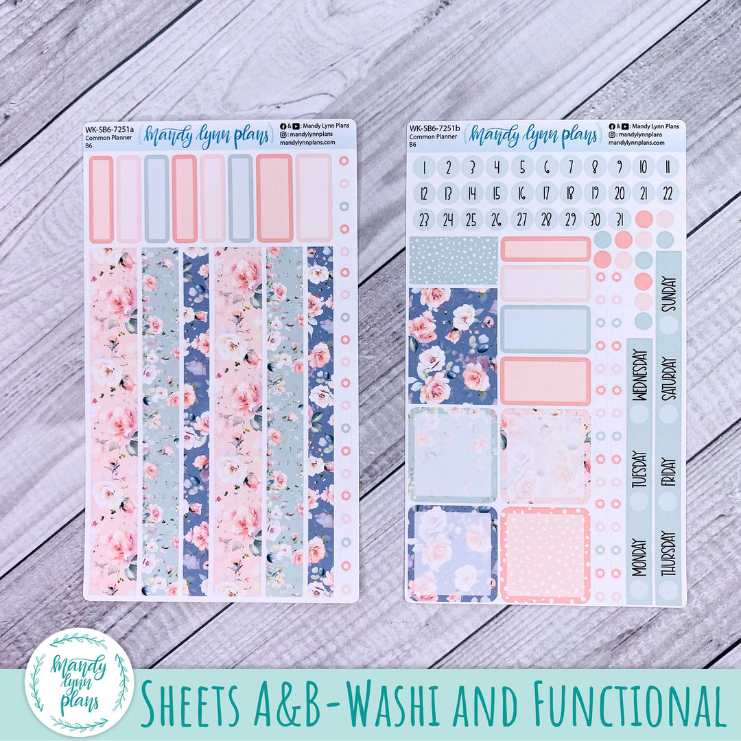 A5, B6, N1 & N2 Common Planner Weekly Kit || Pink Garden || 251