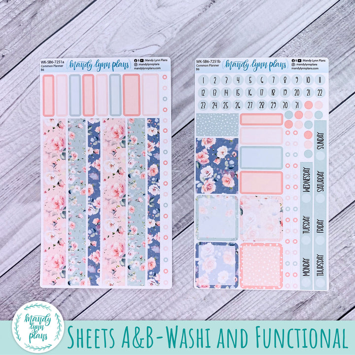 A5, B6, N1 & N2 Common Planner Weekly Kit || Pink Garden || 251