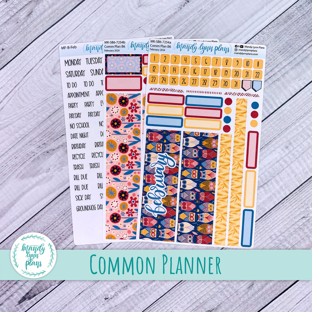 February 2024 Common Planner Monthly Kit || Ornate Owls || 254
