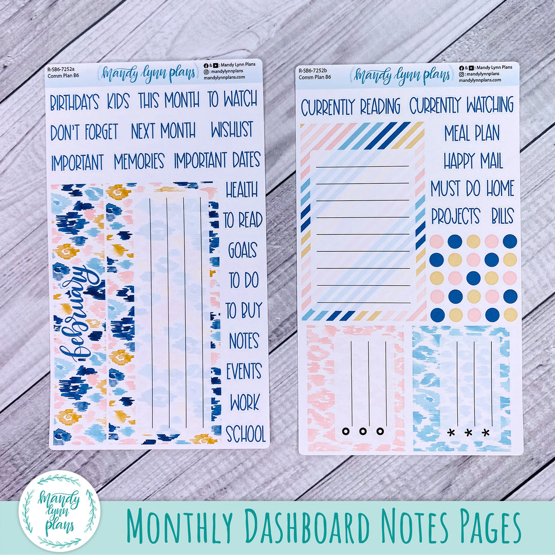 February Common Planner Dashboard || Leopard Print || 252