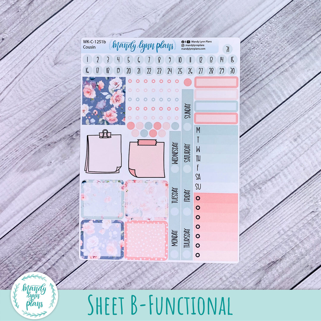 Hobonichi Cousin Weekly Kit || Pink Garden || WK-C-1251