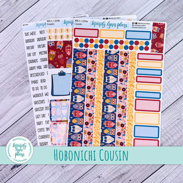 Hobonichi Cousin Weekly Kit || Ornate Owls || WK-C-1254